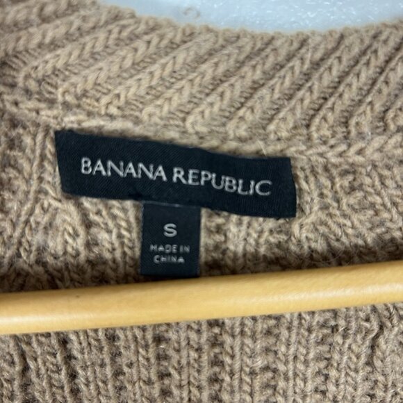 Vintage Y2k Banana Republic Wool Blend Sweater Sz S Deep V Next Oversized Fit - Picture 2 of 7